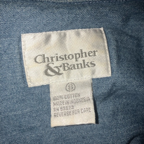Christopher & Banks Denim Patriotic Bear Blouse - Picture 13 of 13